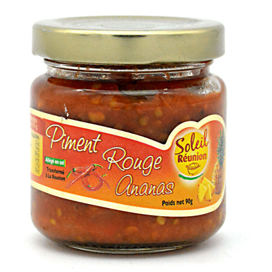 Soleil Réunion – Pâte de Piment rouge Ananas, condiment 90g – Île de la Réunion