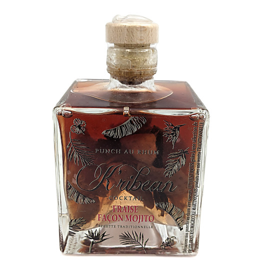 K’RIBEAN COCKTAIL – Punch au rhum Fraise façon mojito, rhum arrangé 25cl 34° - France