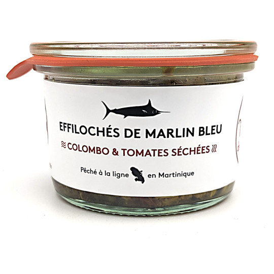 LES TI’ FUMÉS DE CLÉMENT - Effilochés de marlin bleu, colombo & tomates séchées, bocal 120g - Martinique
